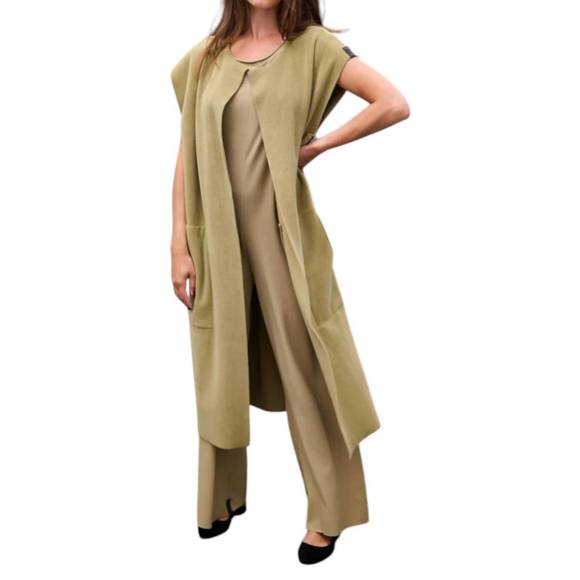 NEW HENRIETTE STEFFENSEN long vest in olive - Picture 1 of 5